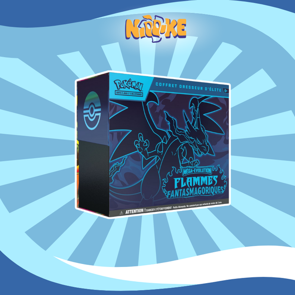 ETB COFFRET DRESSEUR ELITE - ME02 FLAMMES FANTASMAGORIQUES - FR !! ATTENTION DEFAUT DE SCELLAGE !!